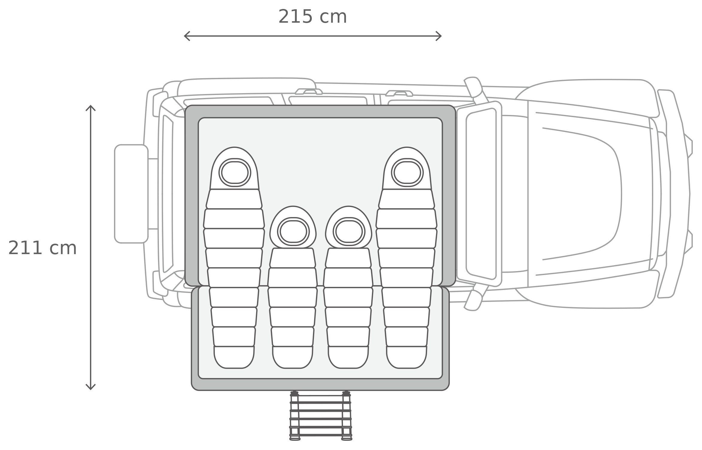 Skycamp 4.0 Quad – Åpen, ovenfra (215 x 211 x 131 cm)